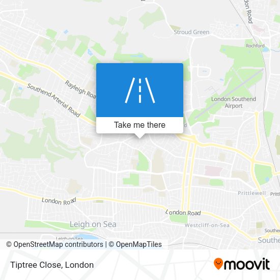 Tiptree Close map