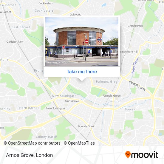 Arnos Grove map