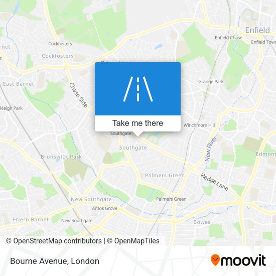 Bourne Avenue map