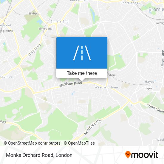 Monks Orchard Road map