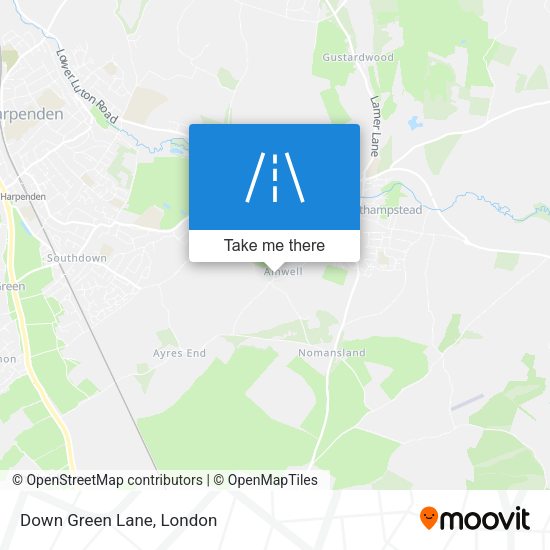 Down Green Lane map