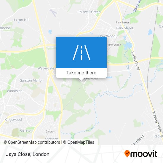 Jays Close map