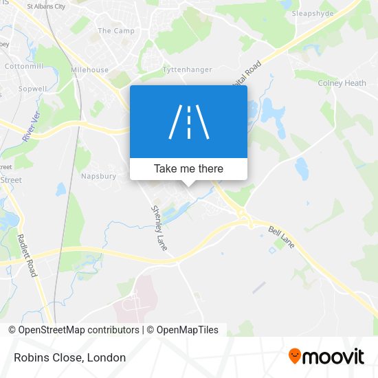 Robins Close map