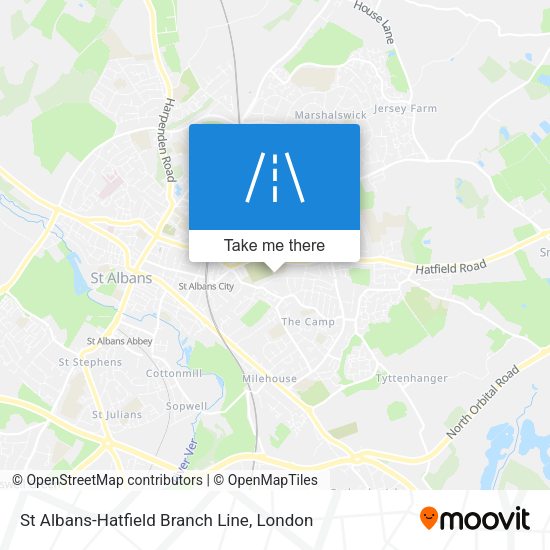 St Albans-Hatfield Branch Line map