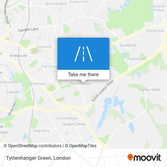 Tyttenhanger Green map