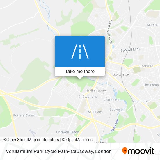 Verulamium Park Cycle Path- Causeway map