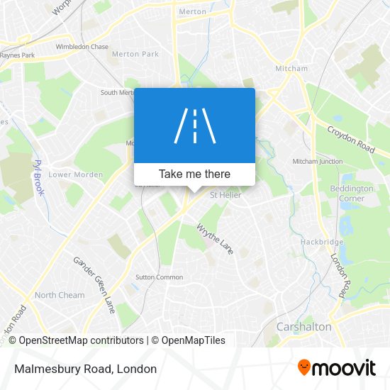 Malmesbury Road map