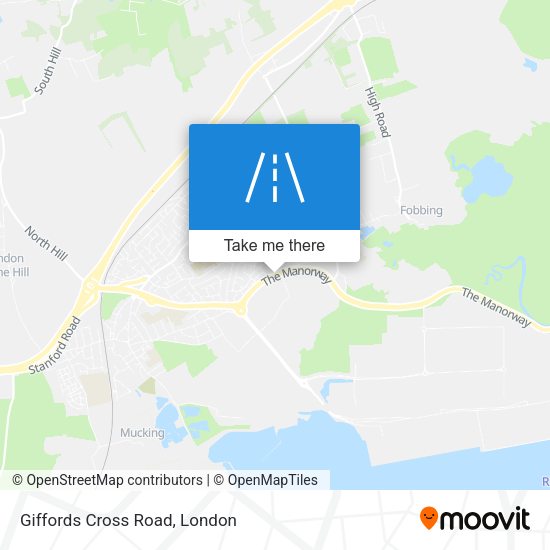 Giffords Cross Road map