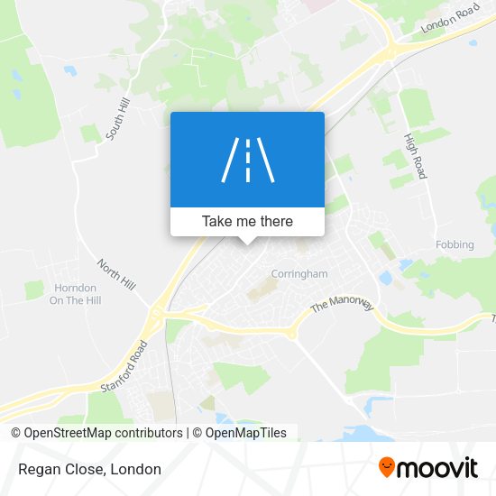 Regan Close map