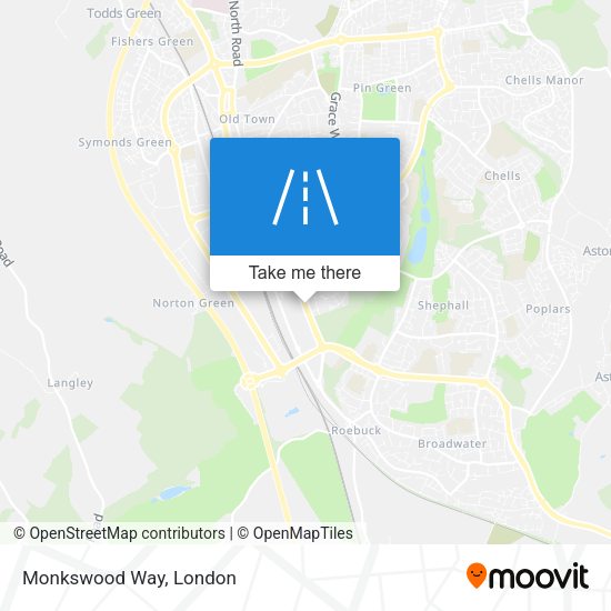 Monkswood Way map