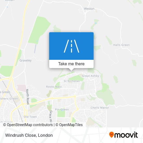 Windrush Close map
