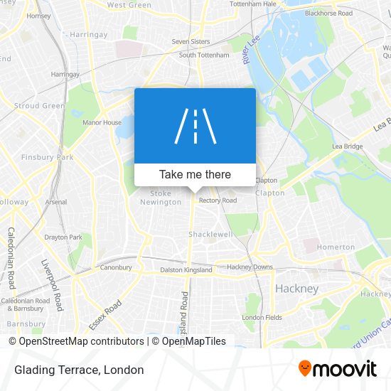 Glading Terrace map