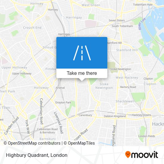 Highbury Quadrant map