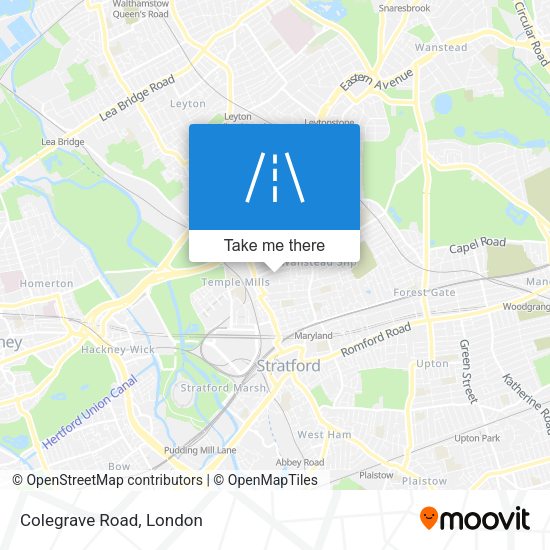 Colegrave Road map