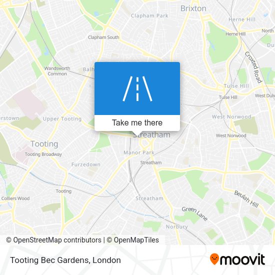 Tooting Bec Gardens map