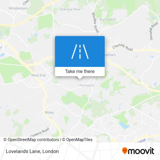 Lovelands Lane map