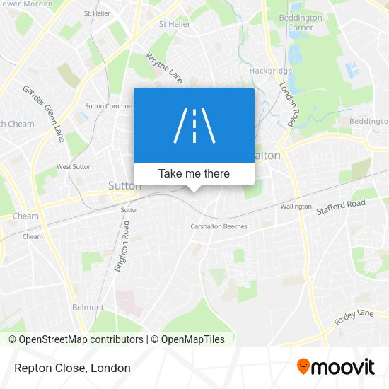 Repton Close map