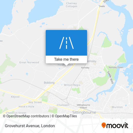 Grovehurst Avenue map