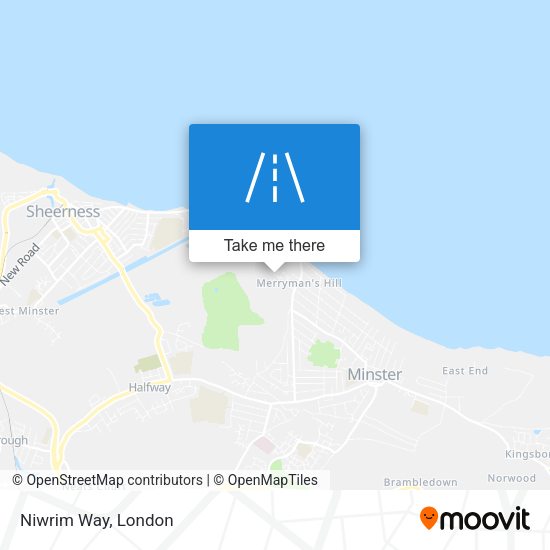 Niwrim Way map