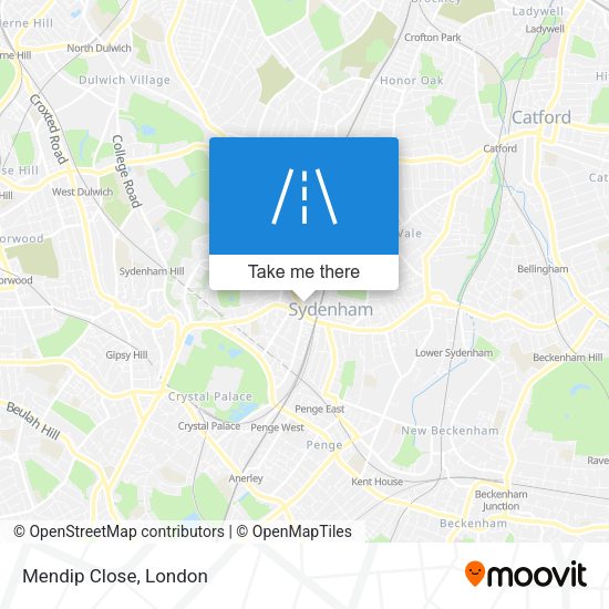Mendip Close map