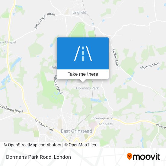 Dormans Park Road map