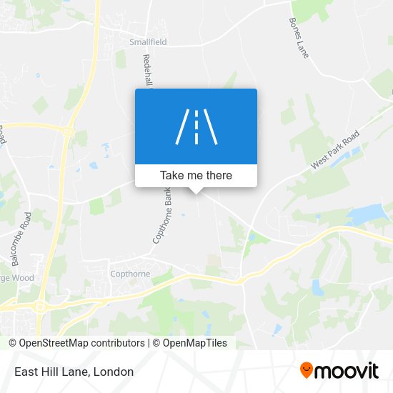 East Hill Lane map