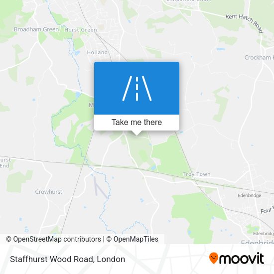 Staffhurst Wood Road map