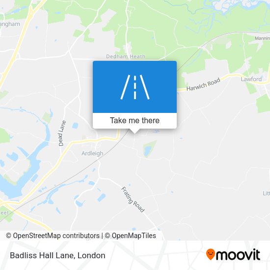 Badliss Hall Lane map
