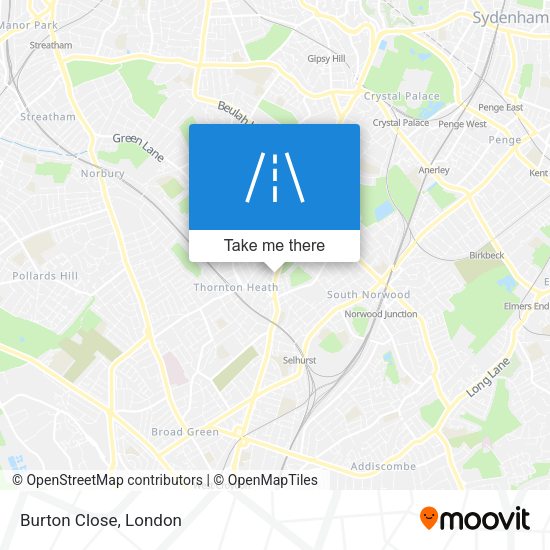 Burton Close map