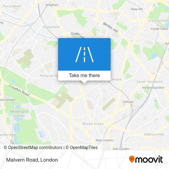 Malvern Road map