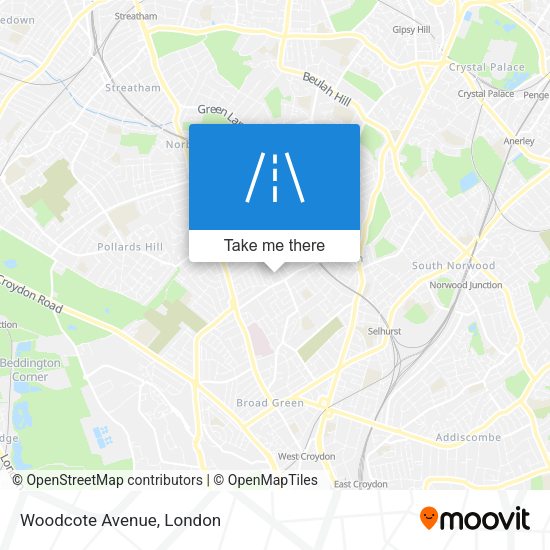 Woodcote Avenue map