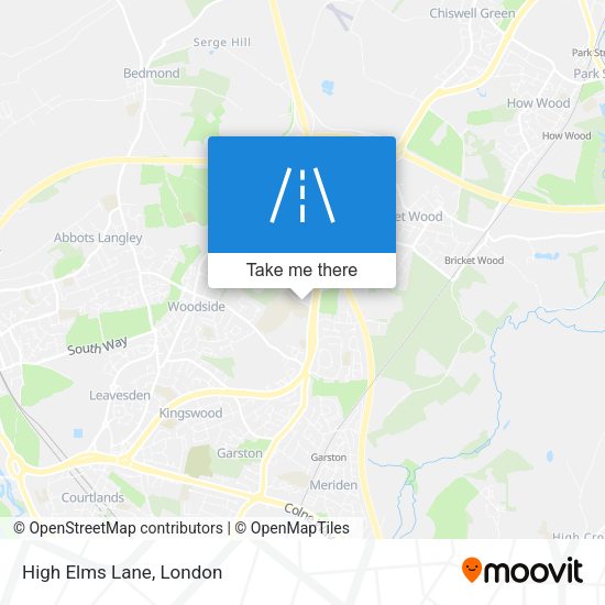 High Elms Lane map