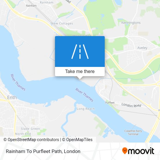 Rainham To Purfleet Path map