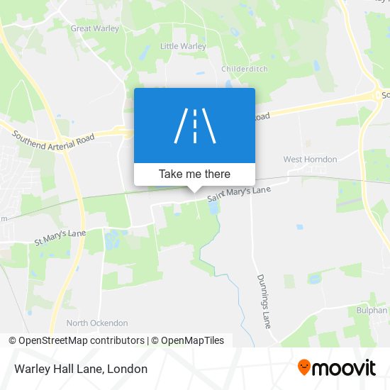 Warley Hall Lane map