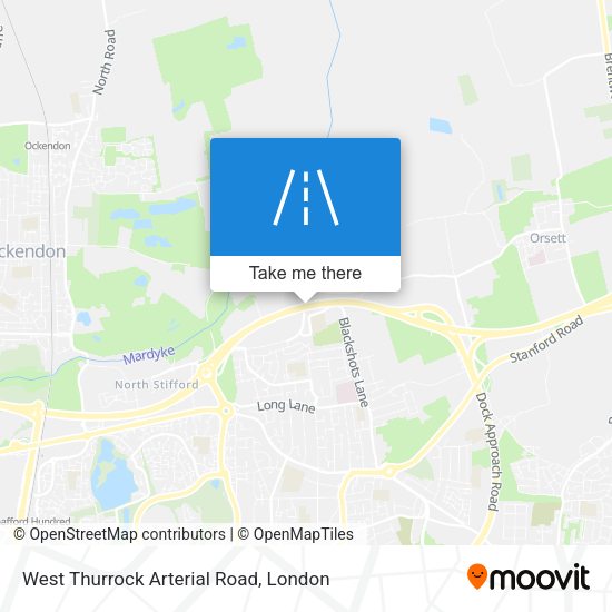 West Thurrock Arterial Road map