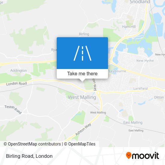 Birling Road map