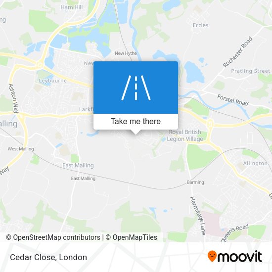 Cedar Close map