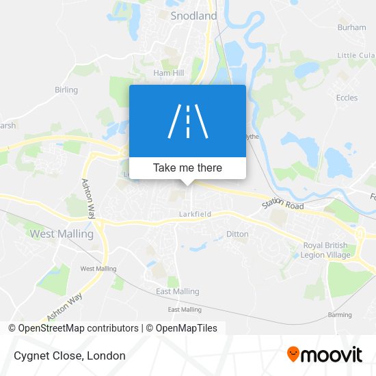 Cygnet Close map