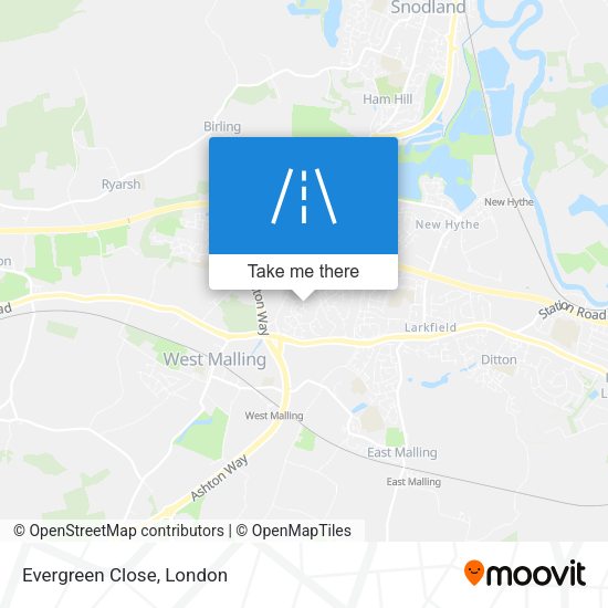 Evergreen Close map