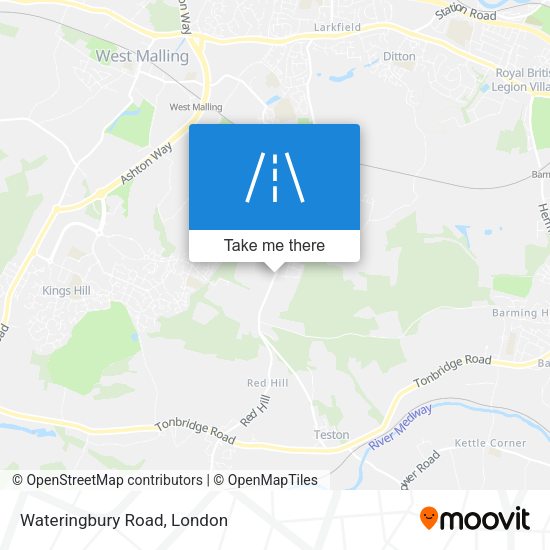 Wateringbury Road map