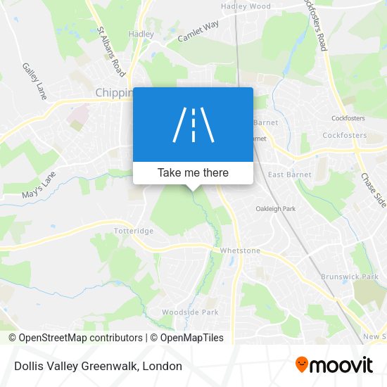 Dollis Valley Greenwalk map