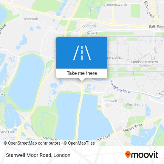 Stanwell Moor Road map