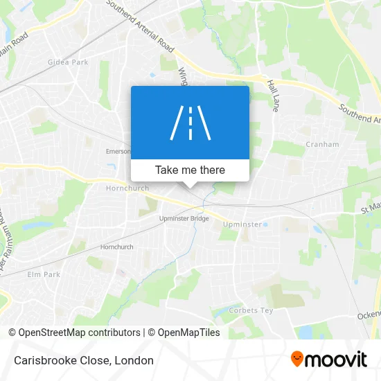 How to get to Carisbrooke Close, Upminster by bus, train or Tube?