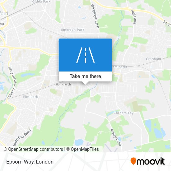 Epsom Way map