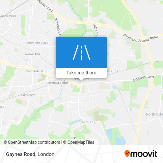 Gaynes Road map