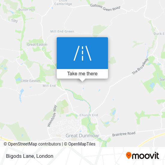Bigods Lane map