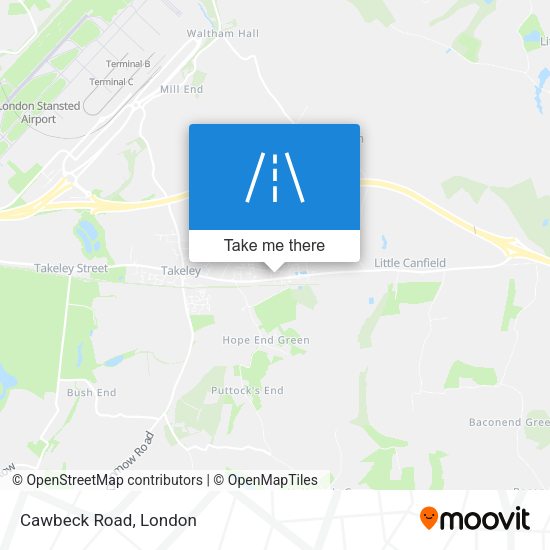 Cawbeck Road map