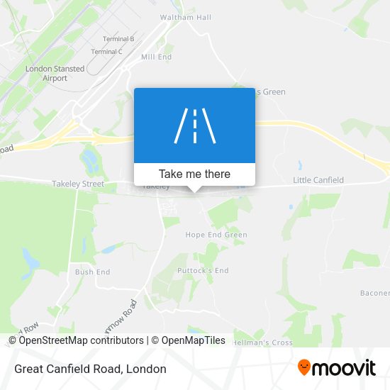 Great Canfield Road map