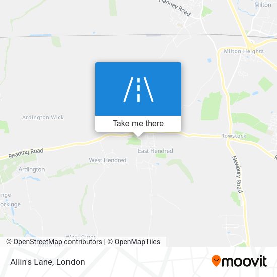 Allin's Lane map