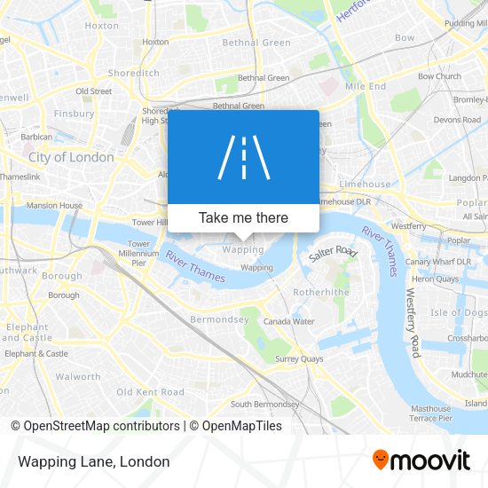 Wapping Lane map
